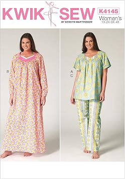KWIK-SEW PATTERNS K4145 Womens Top Nightgown & Pants