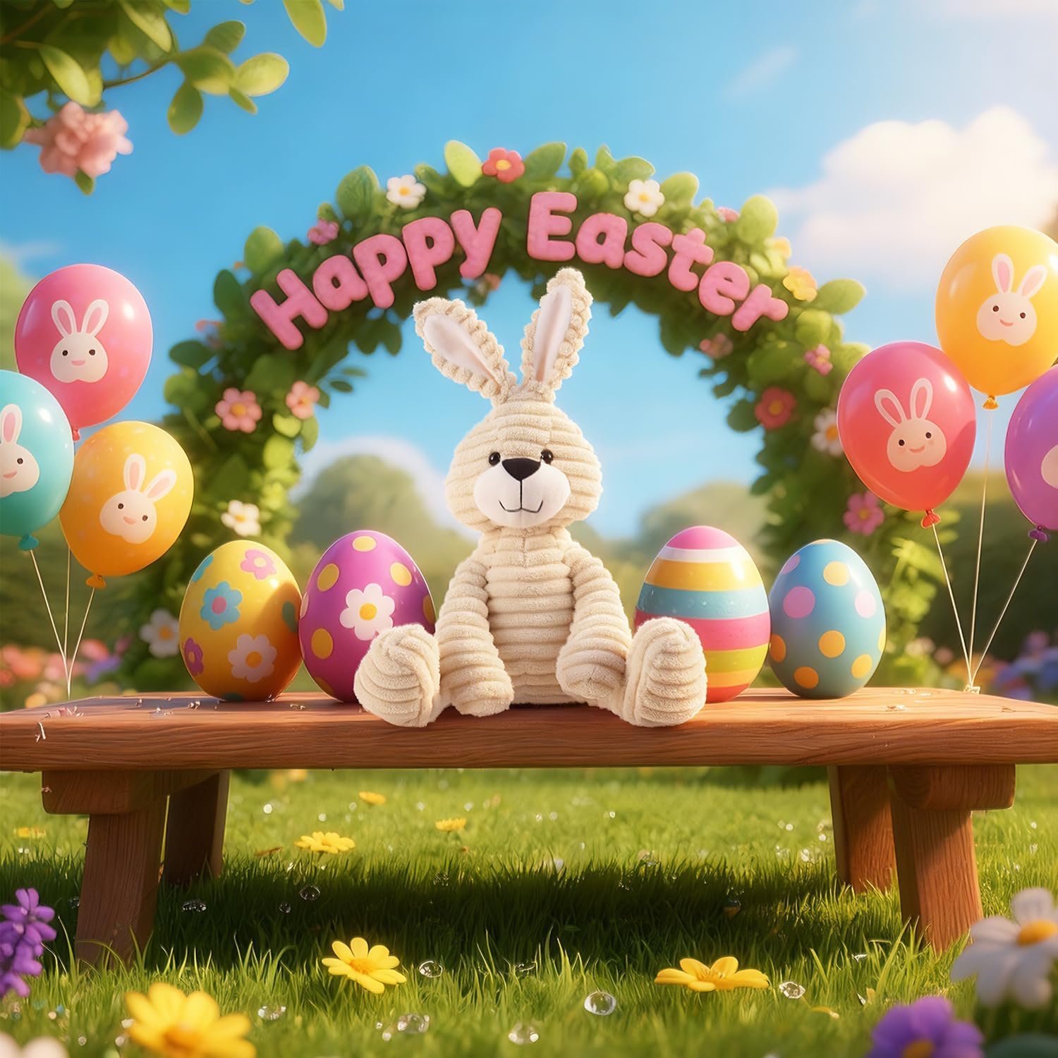 Apricot Lamb Toys Plush Corduroy Rabbit Bunny Stuffed Animal Soft Cuddly Perfect for Child (Corduroy Bunny) - Image 2