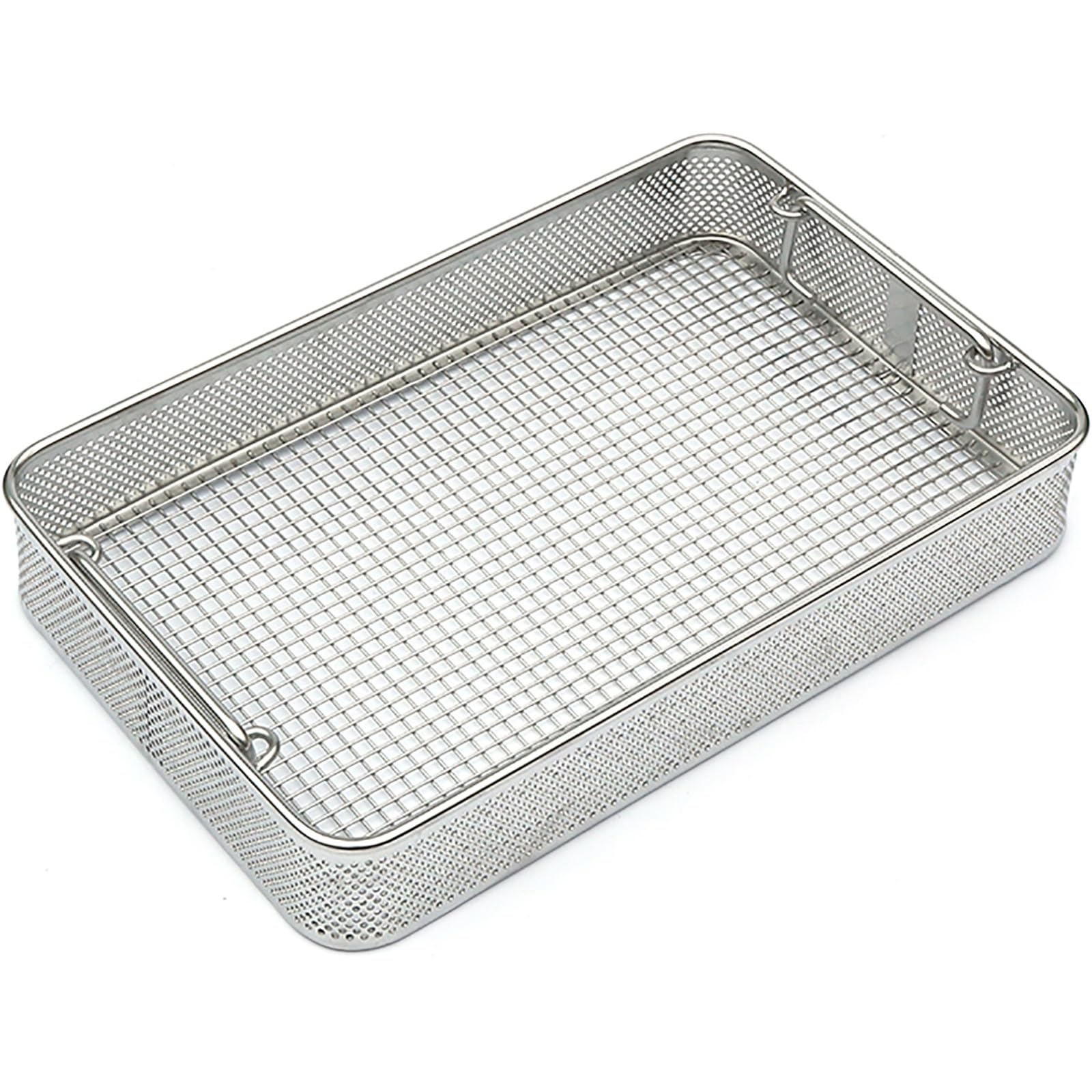 Taca Ociekowa Metalowa Pełni Perforowana, Taca ze Stali Nierdzewnej 304 z Ukrytym Uchwytem Ociekowa do Spuszczania Oleju i Wody(48x25x7 cm/19x10x3 in)