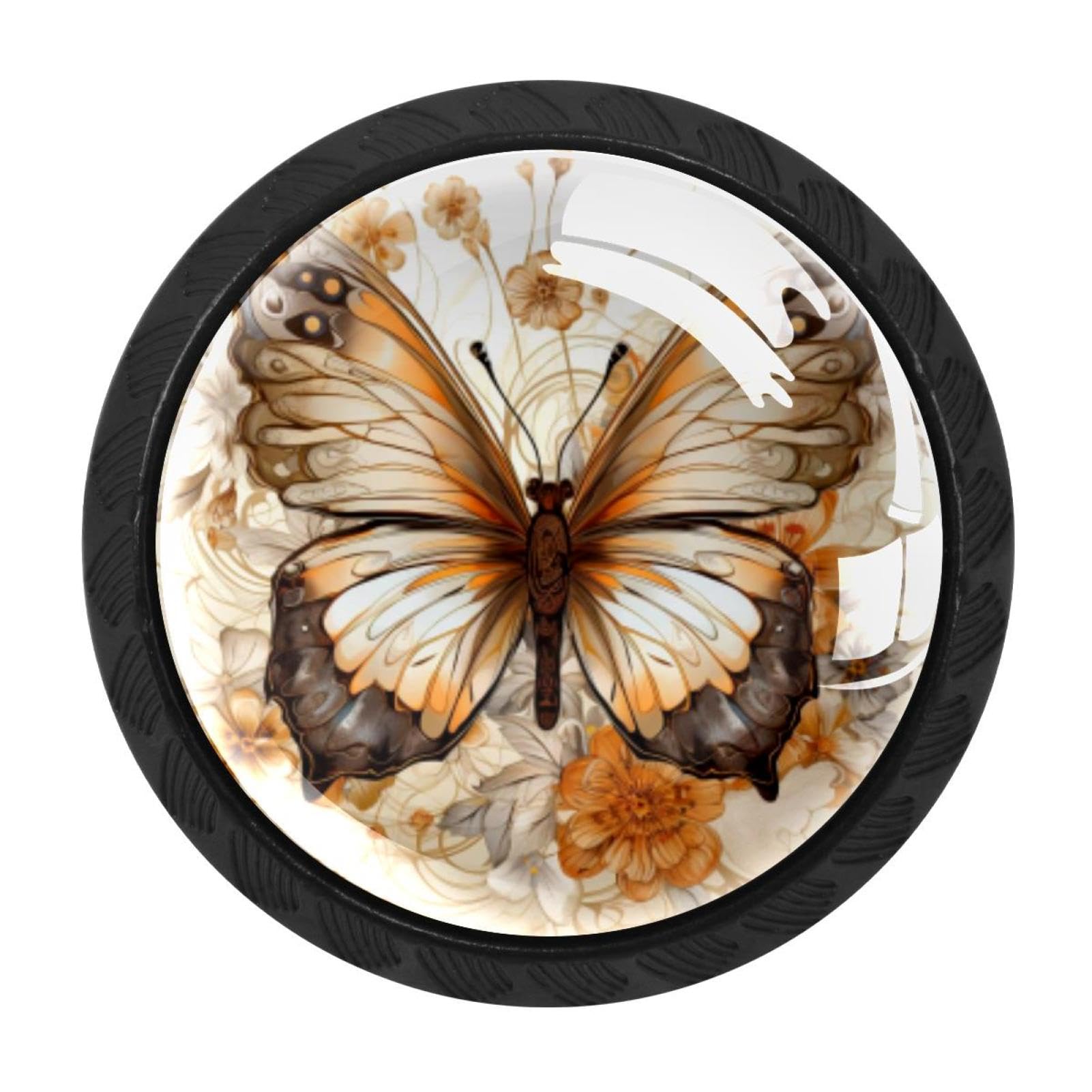 Chenzzzz Multicolored 15 Butterfly Drawer Knobs Pull Handle Crystal Glass Circle Shape Cabinet Drawer Pulls Cupboard Knobs With Screws For Kitchen Cupboard Dresser Wardrobe Etc