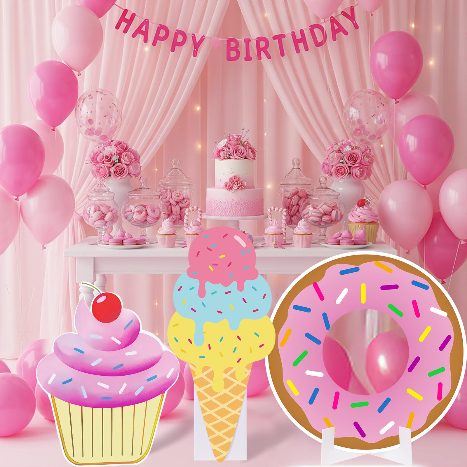 Pączek, duży stojak, dekoracja imprezowa, zestaw z solidnymi podstawami, duży znak podwórka, na imprezę tematyczną, baby shower, rekwizyty do budki fotograficznej, do użytku wewnątrz i na