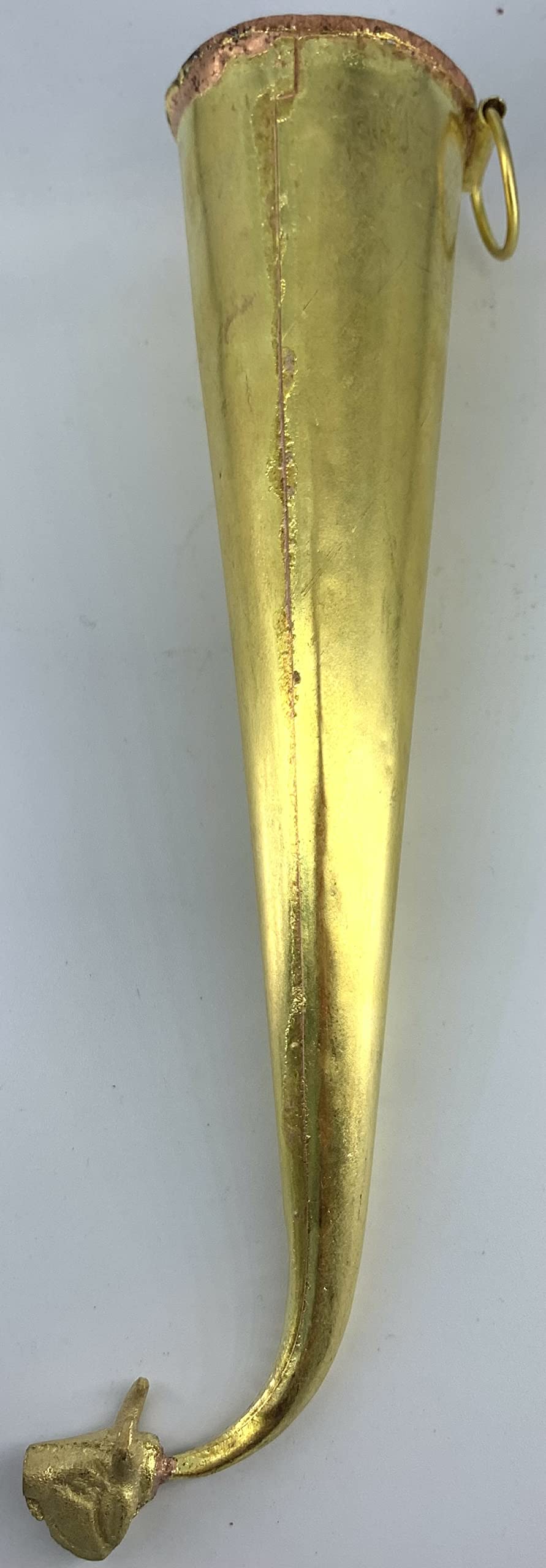 Brass Gaumukhi Shringi For Abhishek, Bathing Pot for God Idols (22cm)