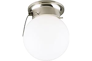 Westinghouse 6720800 One-Light Chain Pull Light Fixture with Brushed Nickel Finish