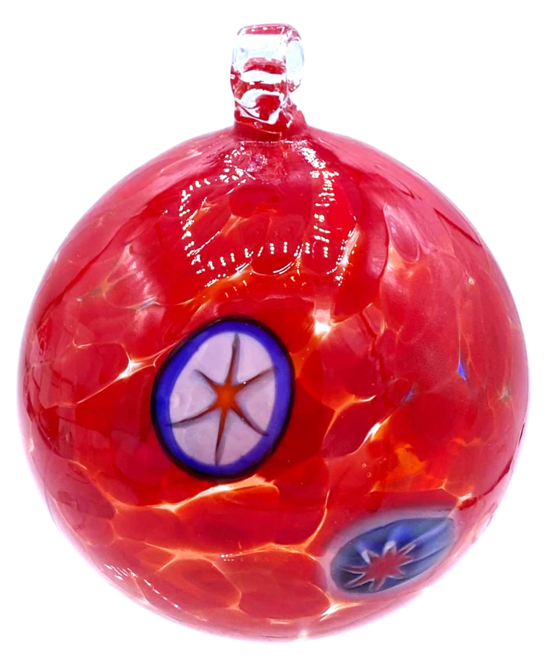 Pallina di natale in vetro di murano colori in pasta made in italy PLROSSA