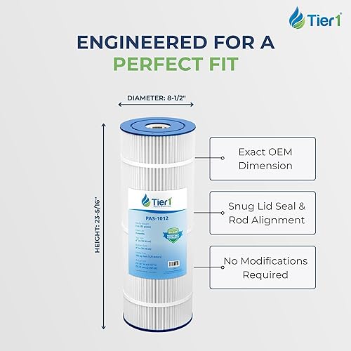 Miniatura 7 de Tier1 Repuesto para cartucho de filtro de piscina Hayward C1100  Compatible con CX1100RE, Pleatco PA100, Unicel C-8610  23-18 pulgadas x 8-12