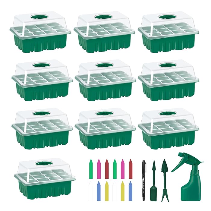Buy Winthai Seed Trays, 10 Pack Seed Trays with Lids Reusable, 120