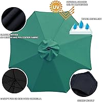 Vista 3 de Toldo de repuesto para sombrilla de patio de 6.6 pies, 9 pies/10 pies, 6 varillas / 8 varillas de repuesto para sombrilla de mesa de mercado