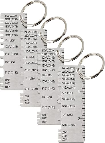 Crapyt Herramienta de medición de tamaño de alambre, herramienta de calibre de metal para medir el grosor de la soldadura, herramienta de medición