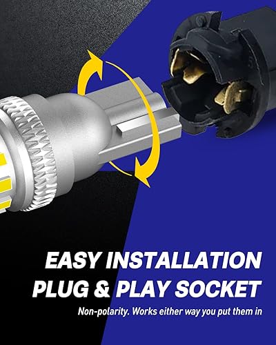 Miniatura 6 de AUTOONE - 194 luces LED para placa, 300% de brillo alto, bombillas T10 168 2825 W5W para domo, mapa, puerta, cortesía, interior, automóvil, blanco