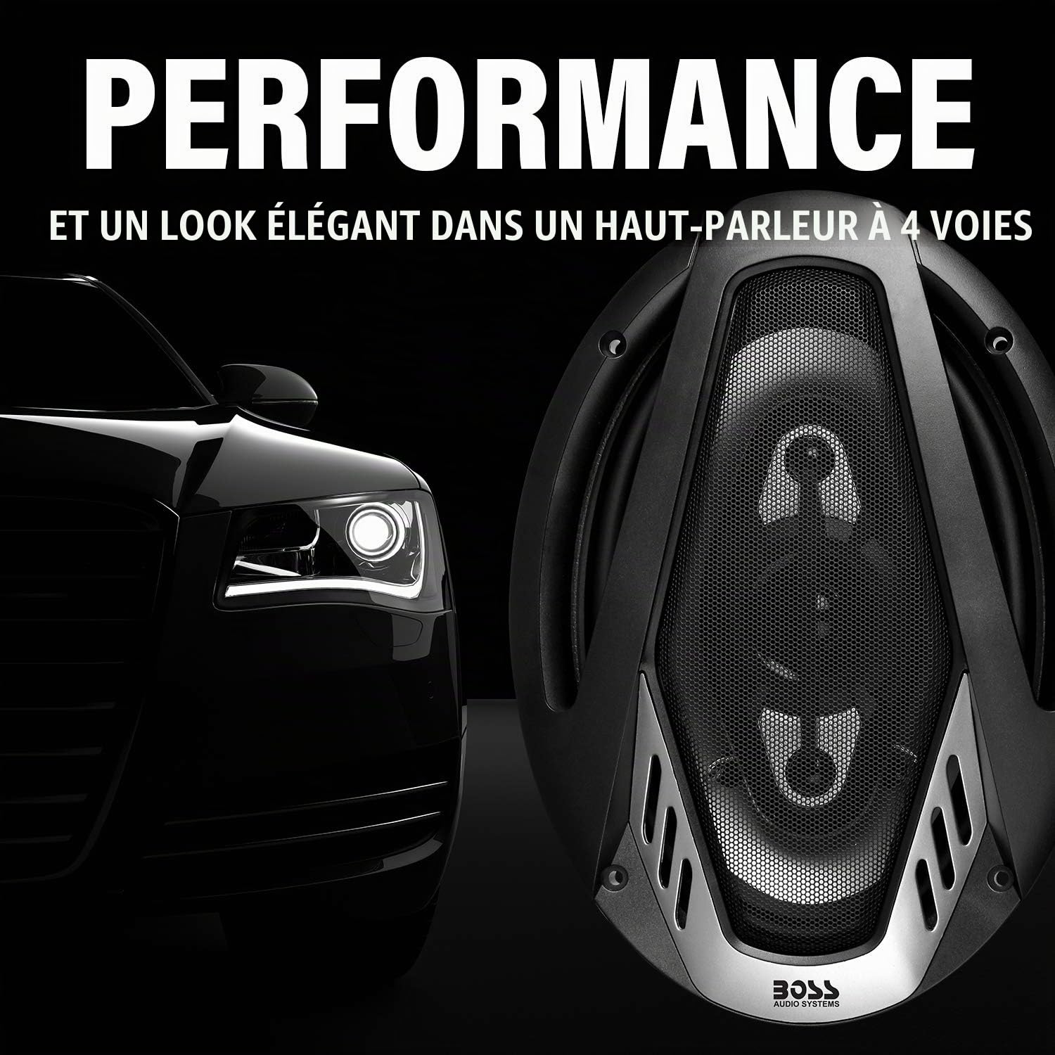 Boss NX694 Enceinte de Voiture 4-Voies 800 W - Enceintes de Voiture (4-Voies, 800 W, 4 Ohm, 92 DB, 45-20000 Hz, 8,38 cm)