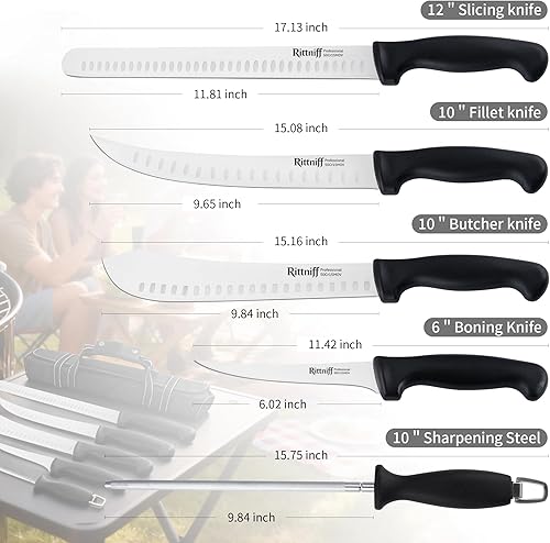 Miniatura 4 de 5 cuchillos de chef con bolsa de rollo, juego de cuchillos de cocina, cuchillo afilado de acero inoxidable para cortar carne, frutas y verduras,