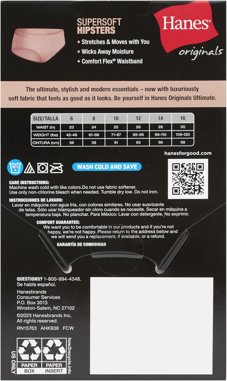 Hanes girls Originals Supersoft Bikini Underwear, Modal Rib Panties for Girls, 6-pack - Image 3