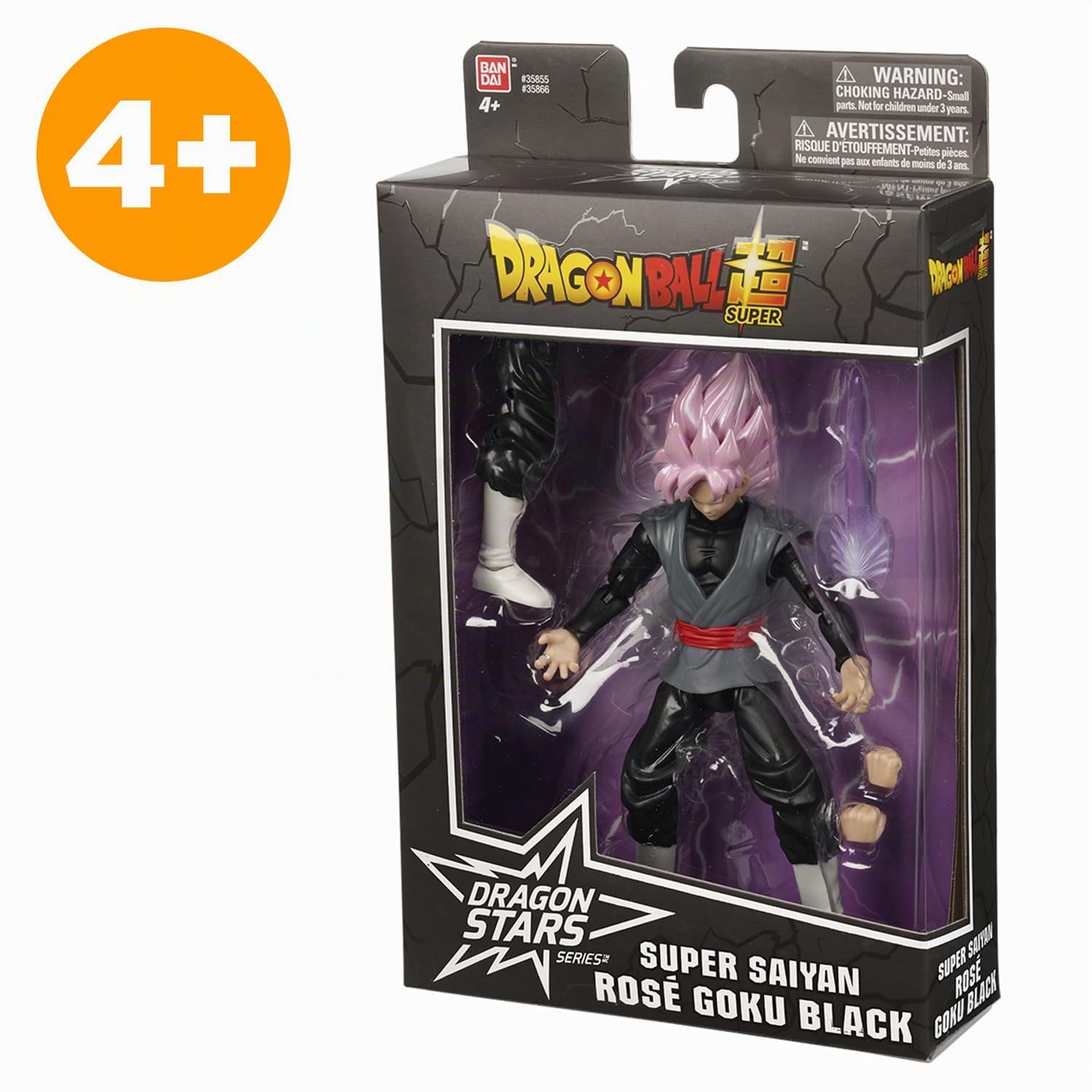 Dragon Ball Super Bandai Action Figure Dragon Stars Super Saiyan Rosé Goku Black 17 cm - Personaggio articolato con accessori - Licenza ufficiale Dragon Ball - Giocattolo dai 4 anni in su - 35866