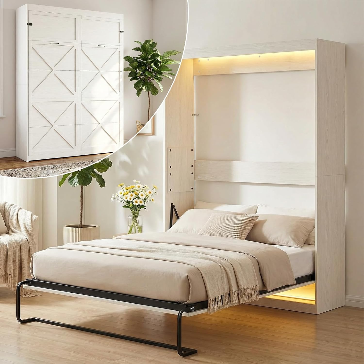 Vertical Murphy Bed Queen for Bedroom