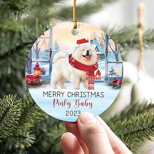 Miniatura 11 de Adorno personalizado para árbol de Navidad de perro Chow Chow, regalo único de Navidad negro para los amantes de los perros Adorno negro Chow Chow