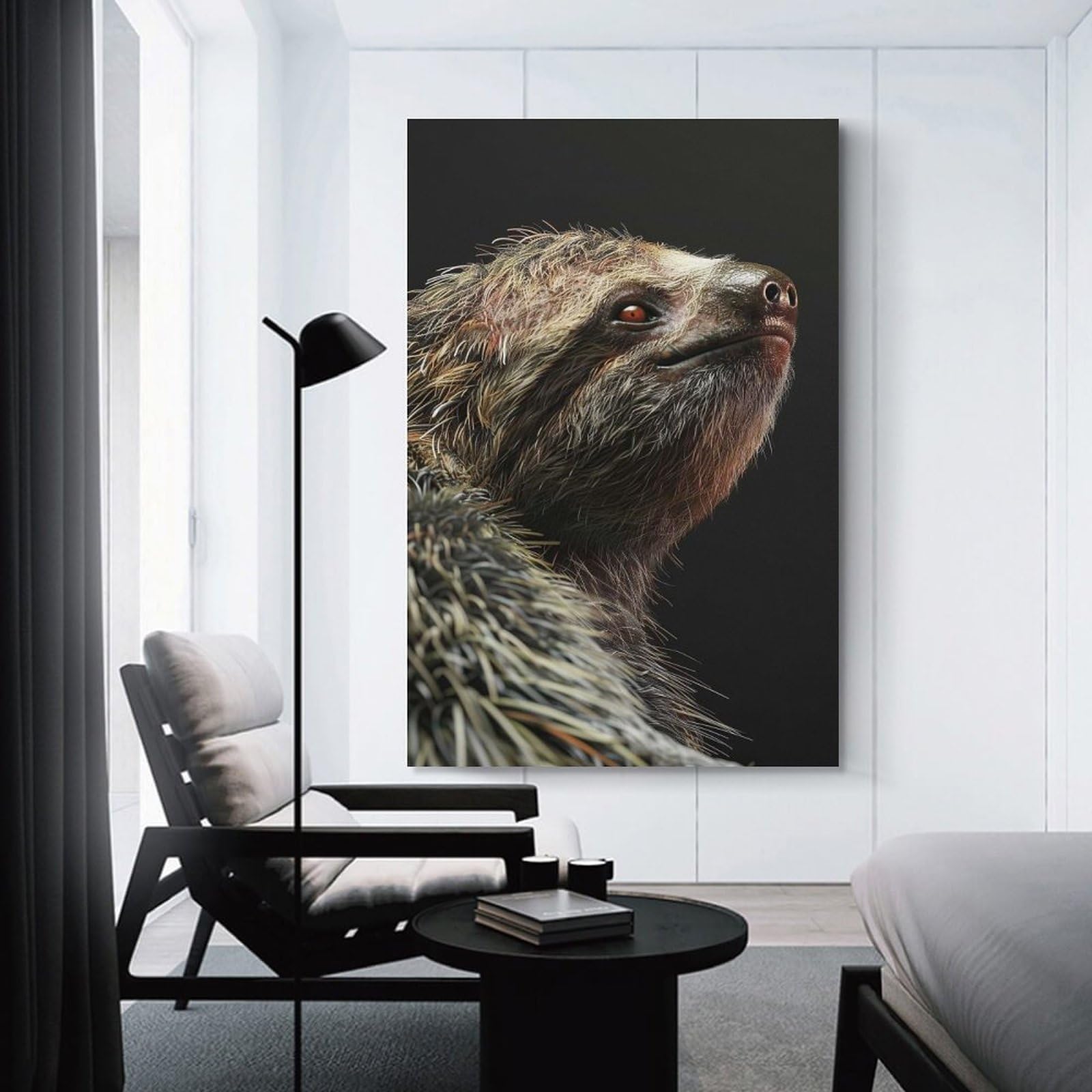 Junmoney Canvas Wall Art Sloth, 24x36inch(60x90cm), for Corridors, Hallways Or Apartment Entries, Decorative Canvas Styling for Entry Areas