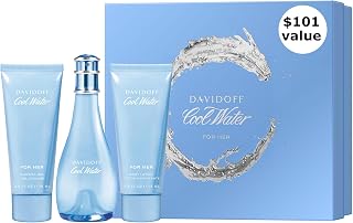 Davidoff Cool Water Woman Eau de Toilette for Women, Shower Gel & Body Lotion Gift Set Price In India