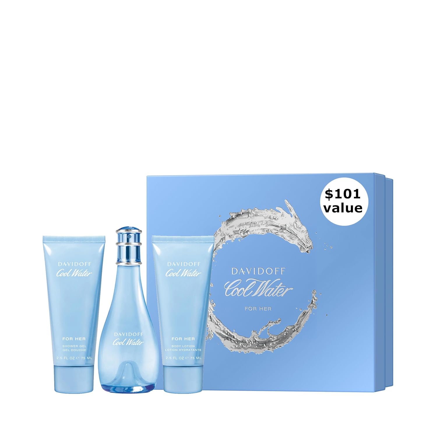 Davidoff Cool Water Eau de Toilette – Fresh Floral Women's Perfume – With Notes of Watermelon, Lily of the Valley & Musk – Long Lasting Fragrance