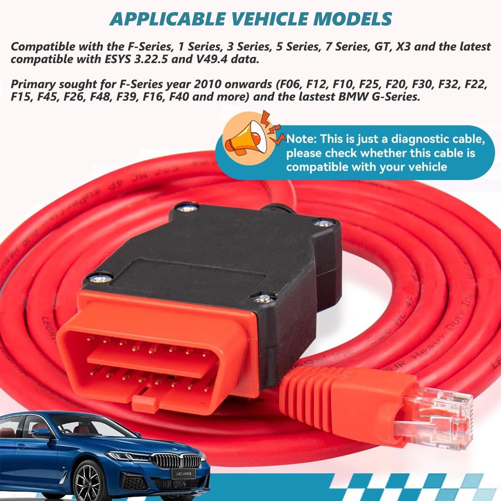Cavo Ethernet OBD OBDii Rj45 ENET OBDII Per Codifica Interfaccia 2m Compatibile Con Serie G F Sottile 87067357