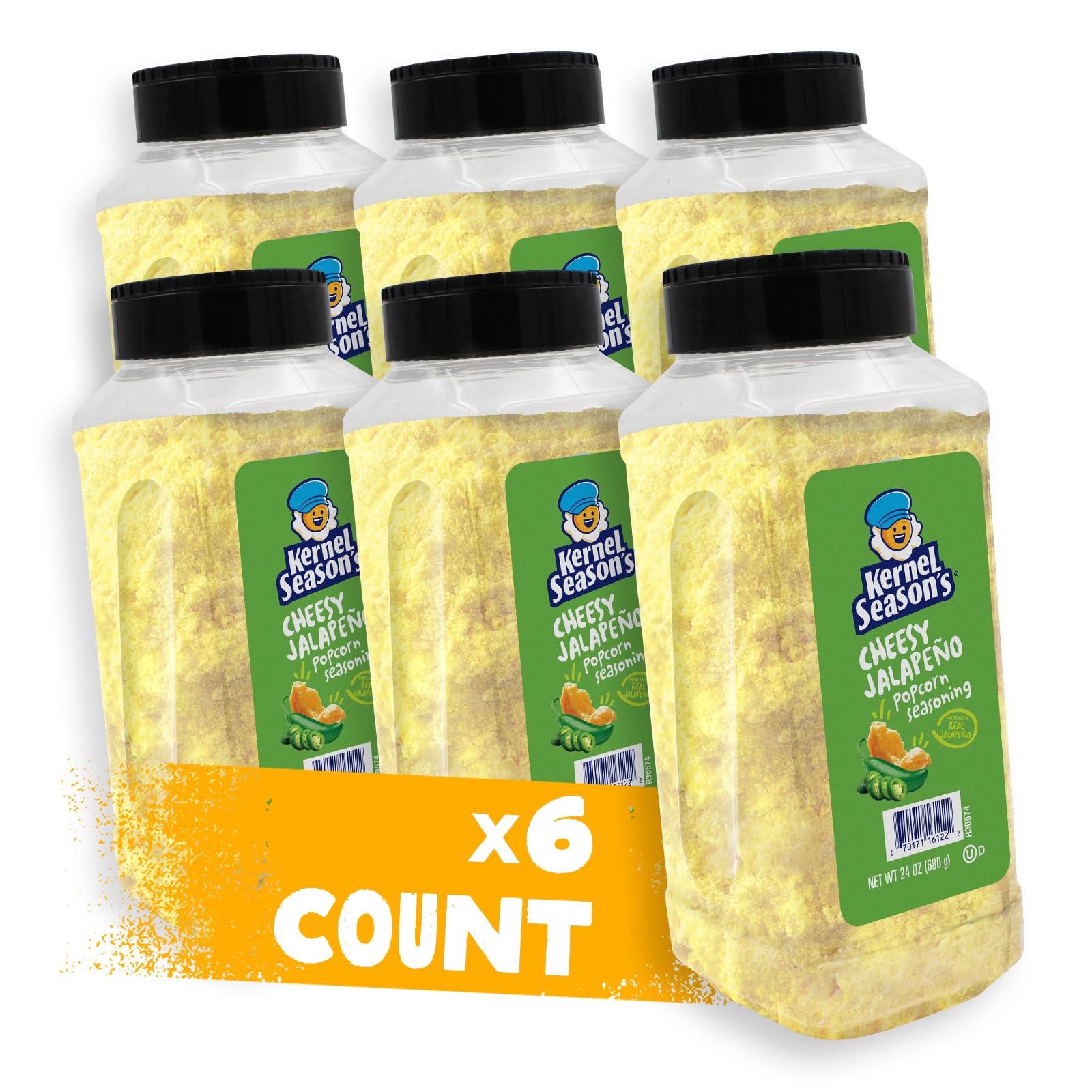Kernel Season's Cheesy Jalapeno / 24 Ounce (Pack of 6) / 6 Popcorn Salt