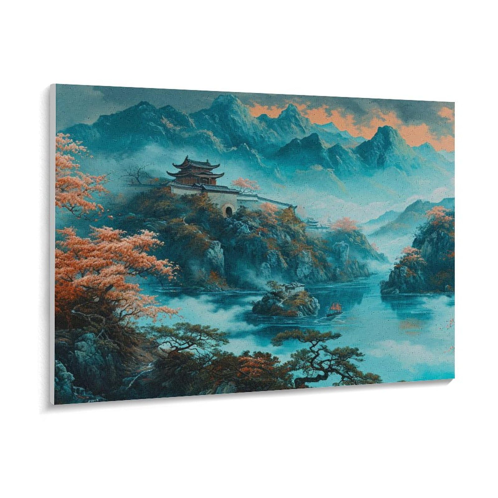 Amazon | 山の上の古代都市 数字キットによる絵画 数字油絵 イラスト
