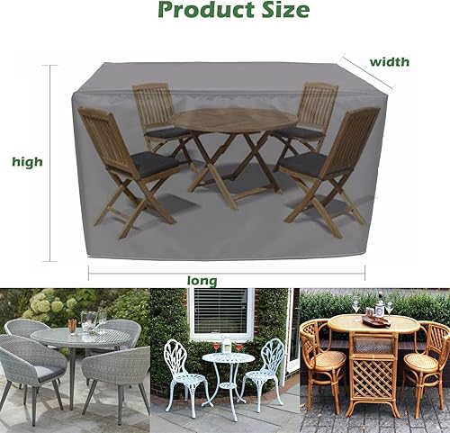 Miniatura 6 de Fundas impermeables para muebles de patio al aire libre, 72 pulgadas de largo x 30 pulgadas de ancho x 28 pulgadas de alto, fundas rectangulares