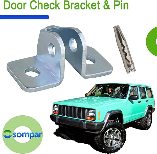 Miniatura 2 de Osompar Soporte de Retén de 2 Puertas y Pasador Delantero Trasero Lado Conductor Pasajero Compatible con Jeep Cherokee XJ 1984-2001 Juego de