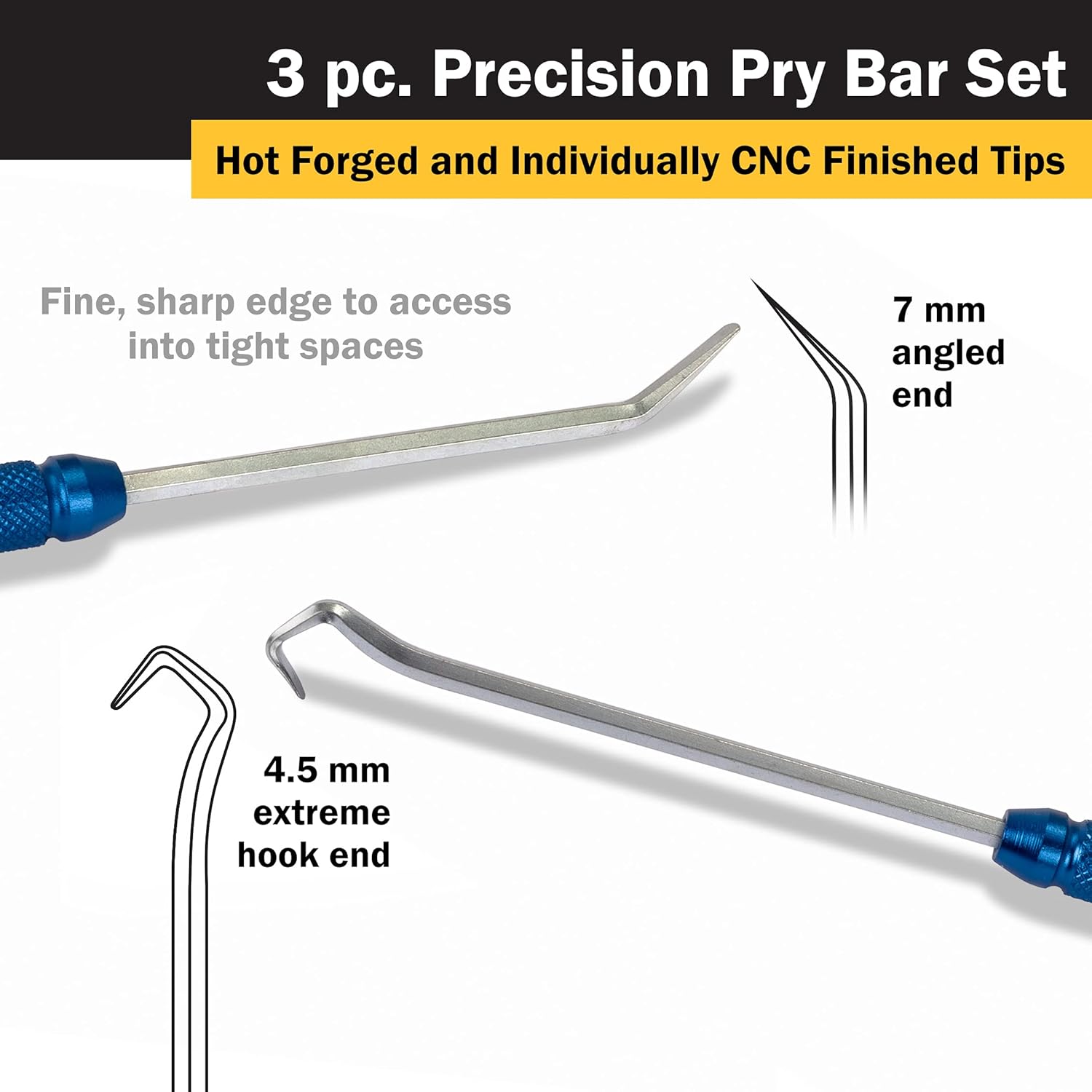 Titan Tools 85504 3-Piece Precision Pry Bar Tool Set s