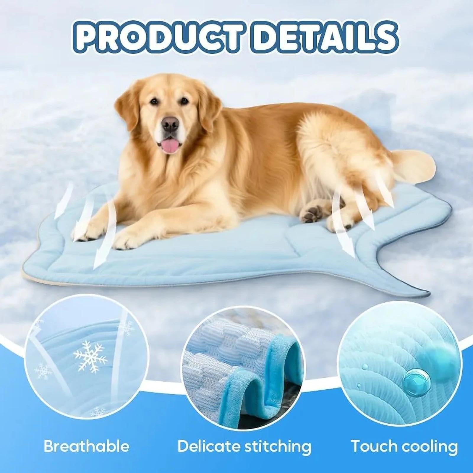 Alfombrilla de refrigeración para perros, almohadilla de refrigeración lavable en forma de hoja, cama antideslizante de verano para mascotas para uso en interiores y exteriores