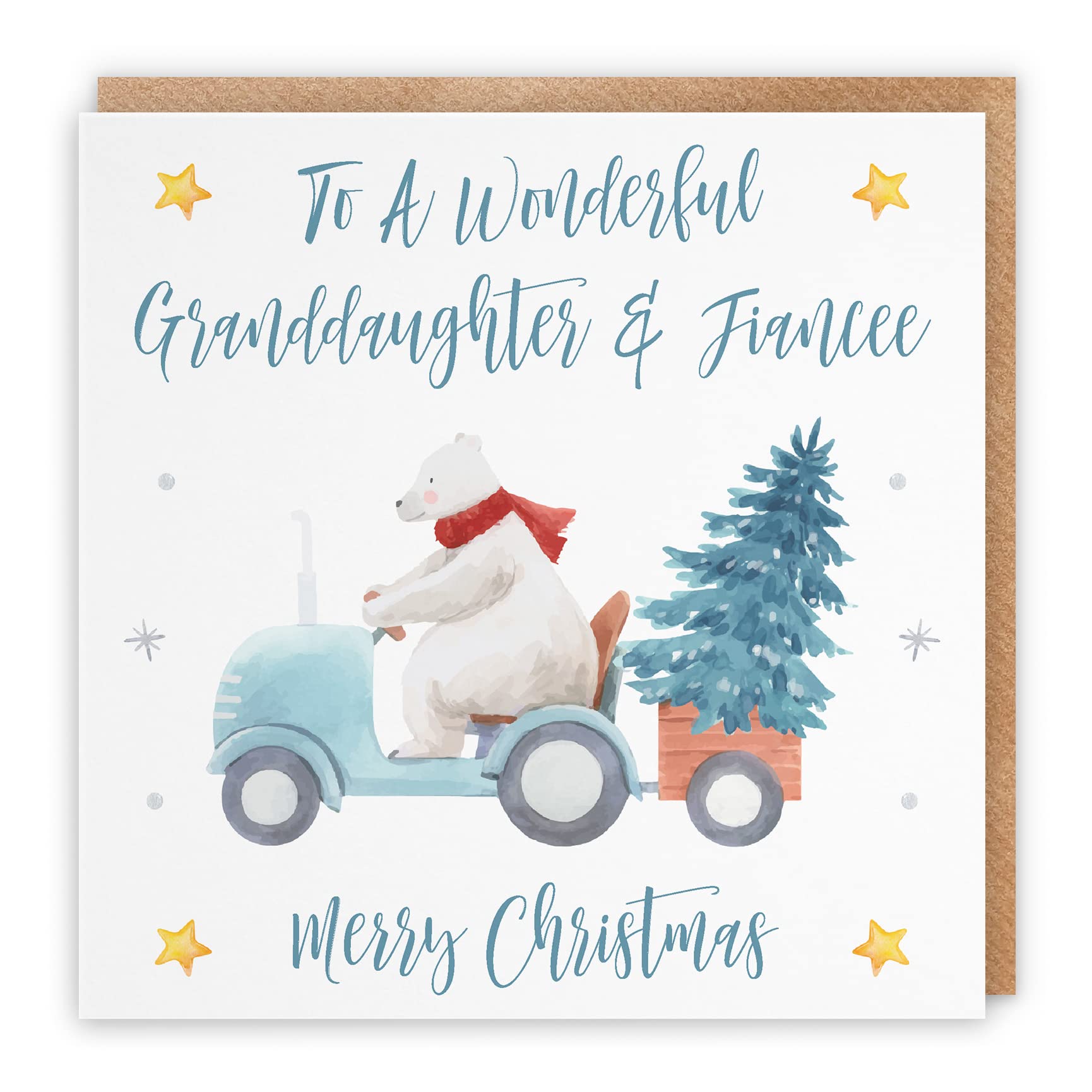 Hunts England, Granddaughter And Fiancee Christmas Card, To A Wonderful Granddaughter & Fiancee, Merry Christmas