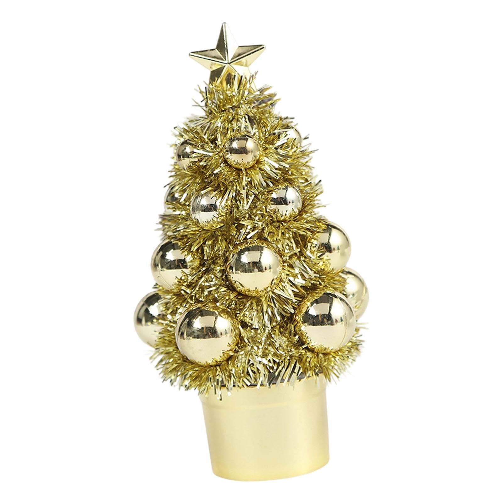 Statue d'arbre de Noël en finition dorée haut de gamme pour intérieur chic