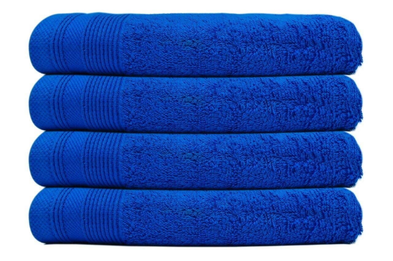 Nausha 100% Luxury Egyptian Cotton Highly Absorbent Hand Towel Pack of 2 & 4 New Thick Super Soft Towels (Navy, 4 Pack of Hand Towel)