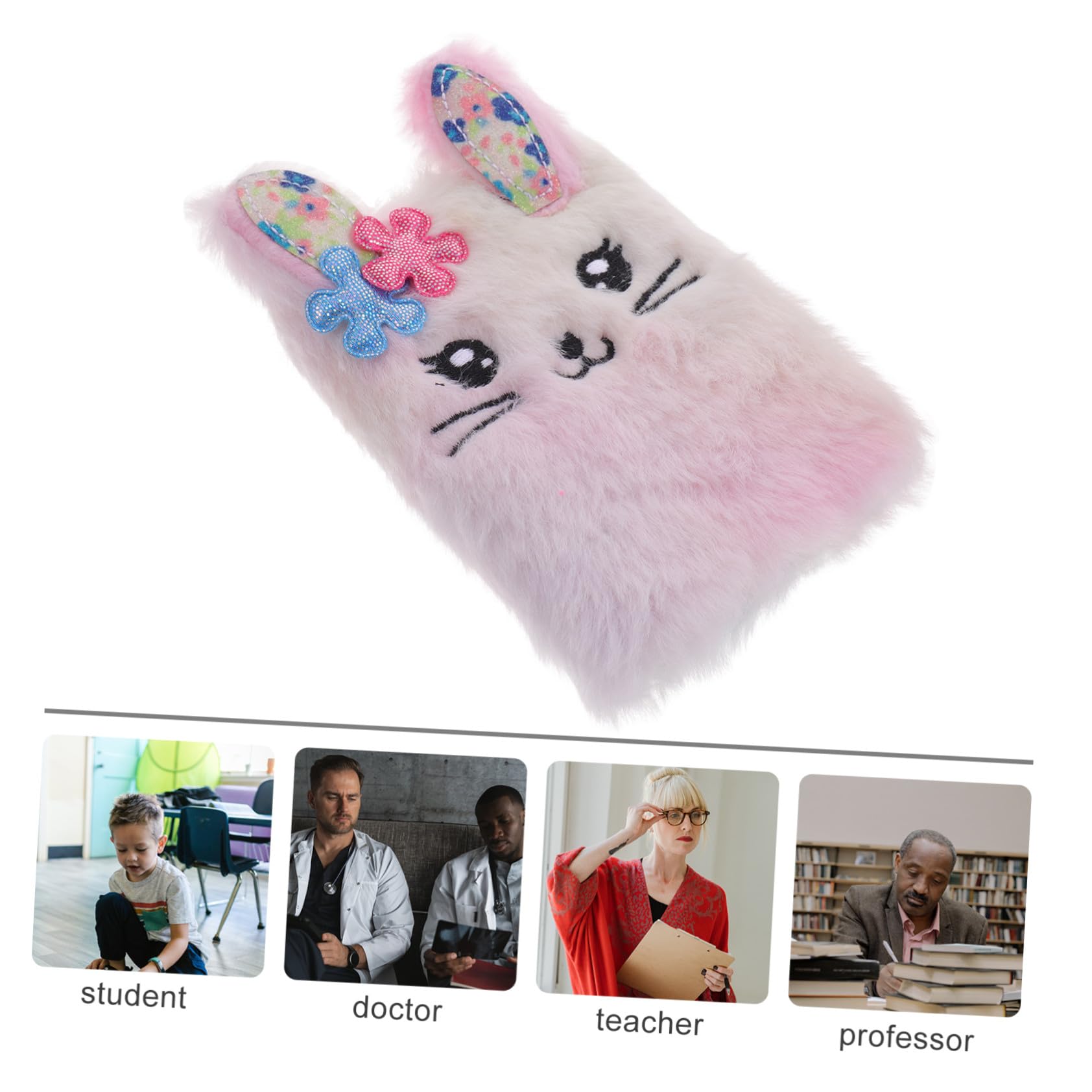 FUNNETOYU Fluffy Cartoon Rabbit Notebook for Girls Portable Mini Diary Journal Writing Book 4.33X3.35X0.79In Lightweight Daily Use Diary for Notes and Planning - Image 4