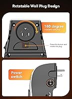 Vista 9 de Plug in Small Space Heater for Indoor Use 450W, Wall Outlet Electric Heater with Remote, 12H Timer & LED Display, PTC Ceramic Fast Heat Safely for