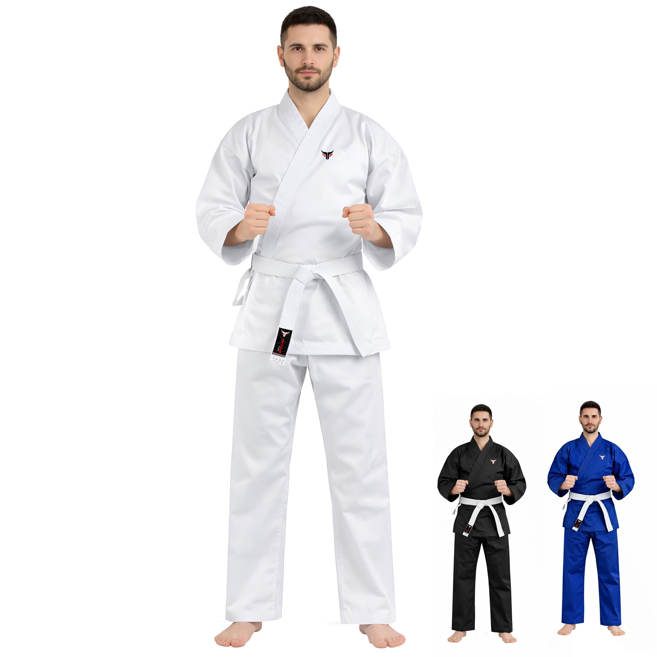 Mytra Fusion Uniforme Gi de Karaté adult avec Ceinture – Tenue d’Entraînement Arts Martiaux 200 g pour Hommes et Femmes – Tenue de Karaté Étudiant