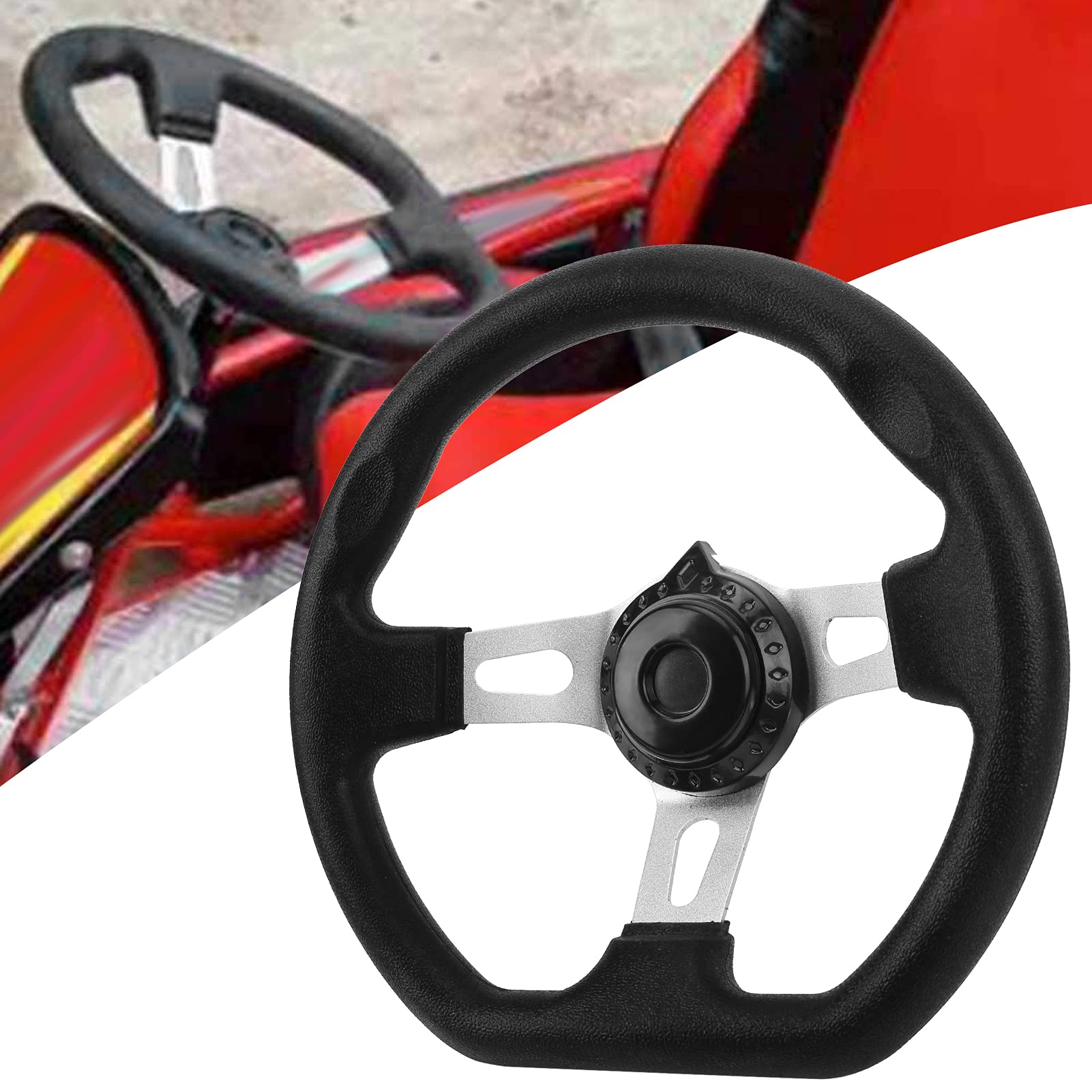 Volante De Kart, Volante De Carreras De Karts Volante De ATV Volante De Kart Volante De Kart Todoterreno 270 Mm Modificación De 3 Radios Universal Para Motores De 150 Cc Y 250 Cc