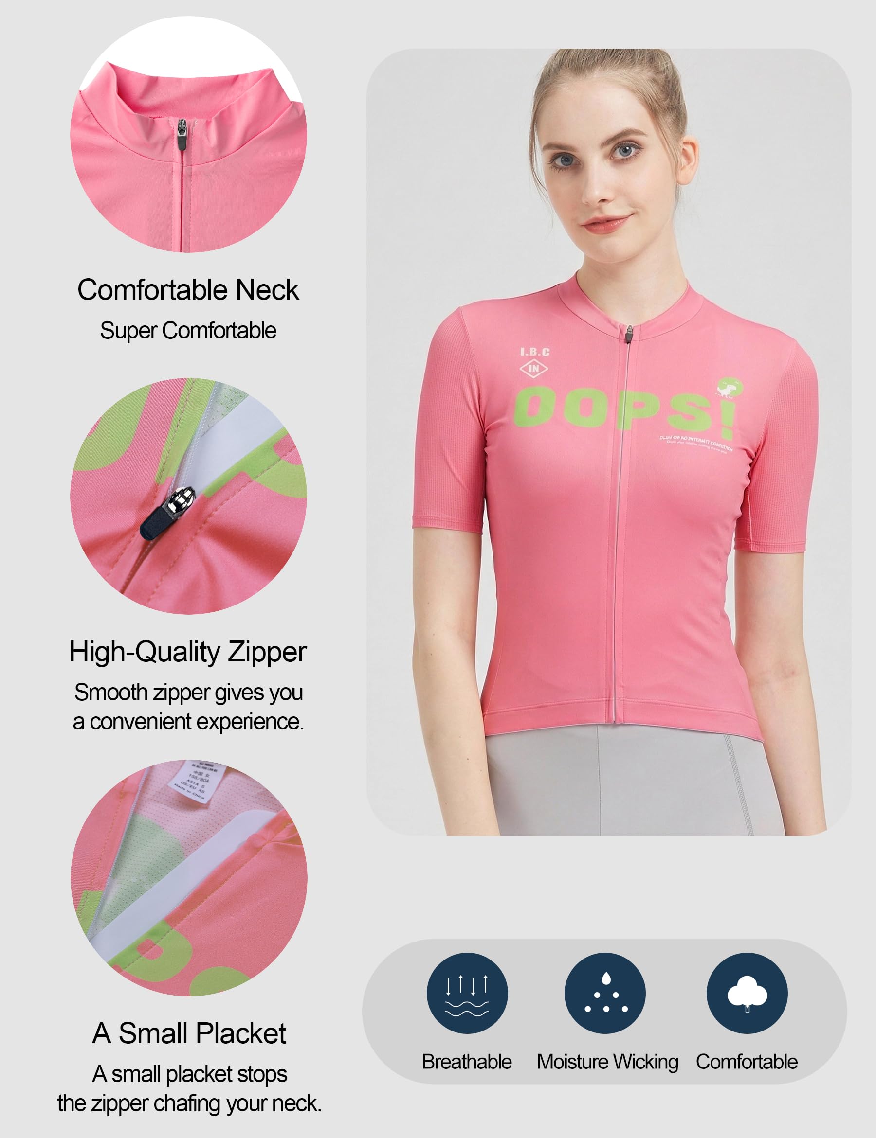 INBIKE Maillot Cyclisme Femme Manches Courtes Jersey VTT Extensible Respirant Séchage Rapide