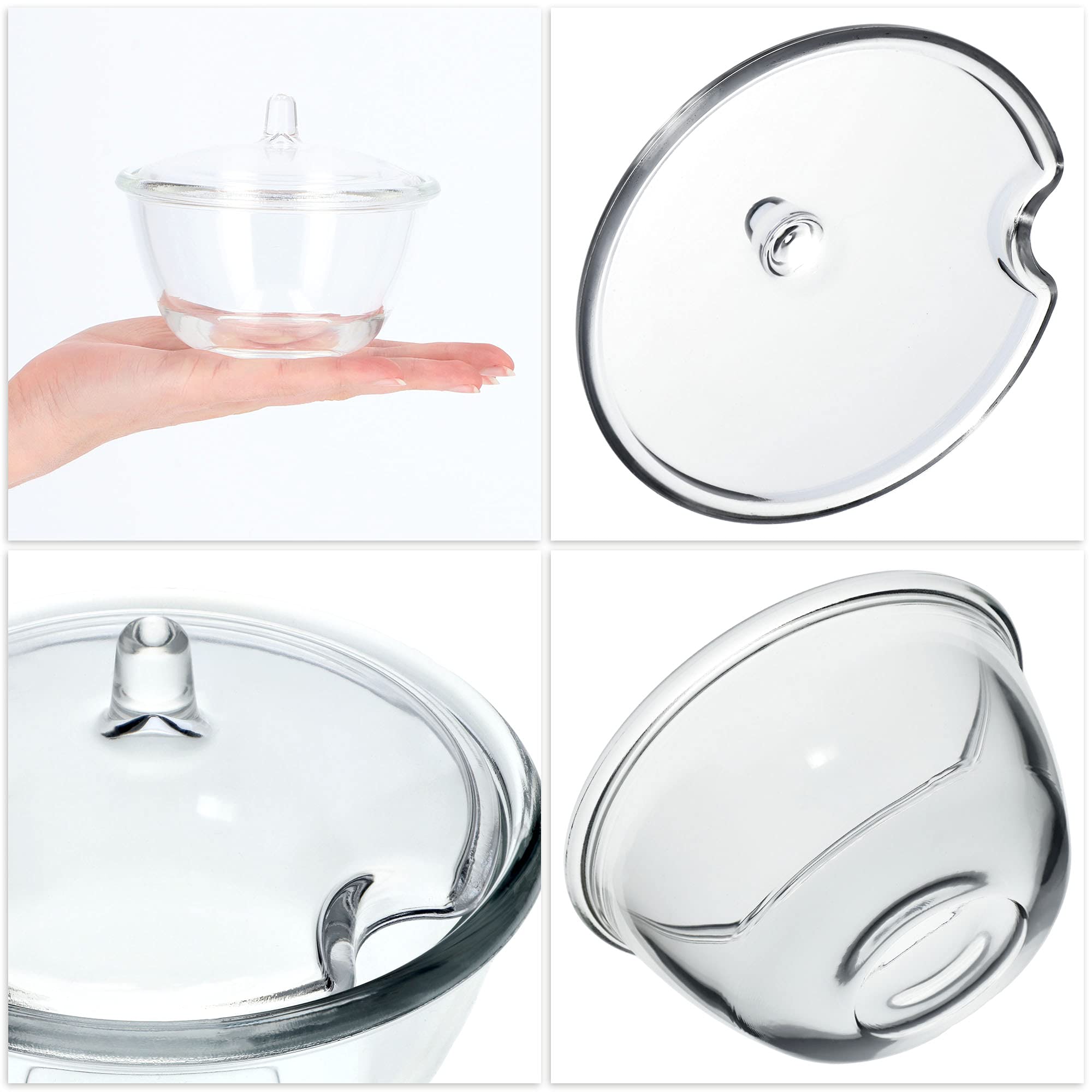 Récipient Sucre Sel Sucrier Inox Delmkin Avec Couvercle Verre - Boîte épices Sel Sucre Thé 7,6x8,5cm Accessoire Cuisine Avec Cuillère