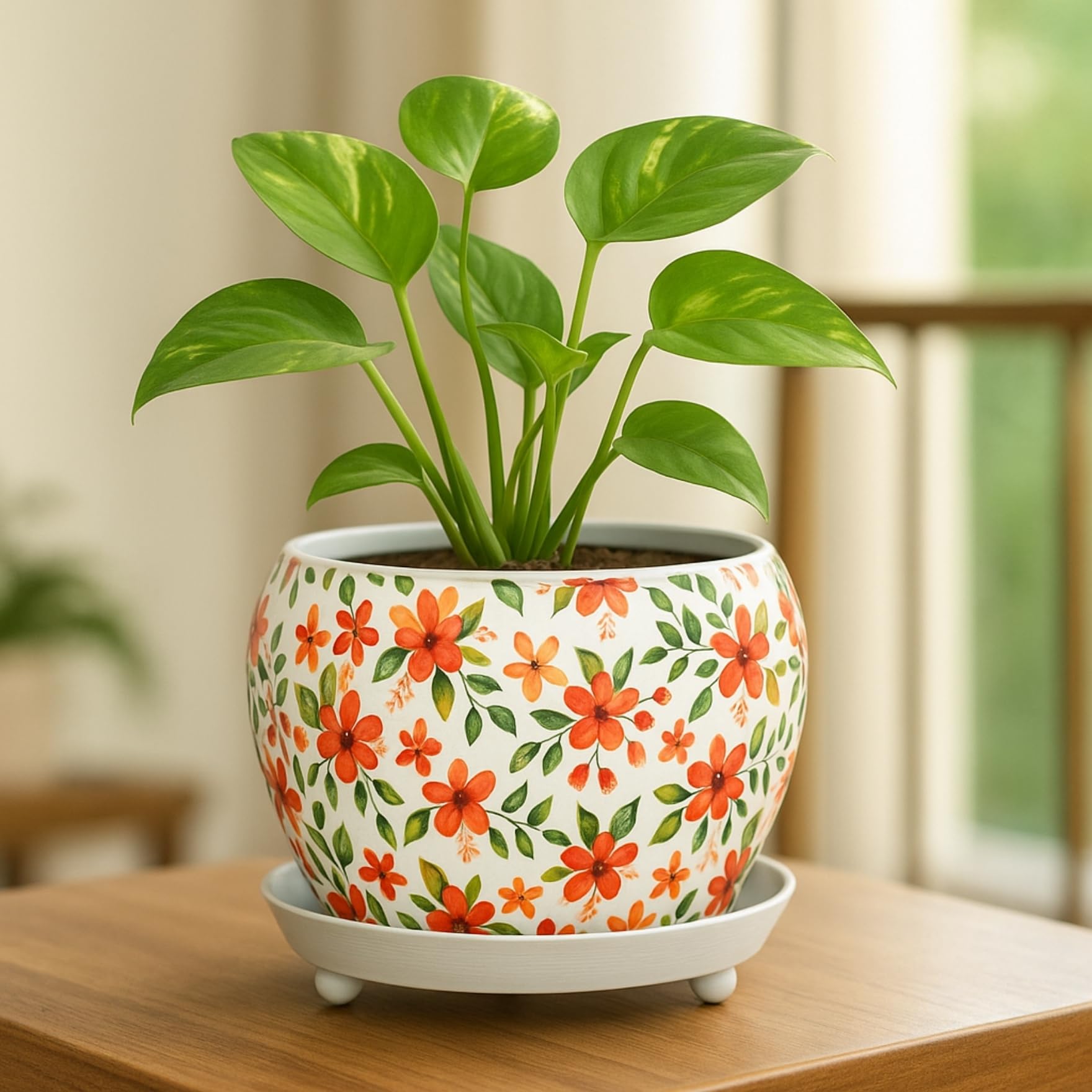 ecofynd Lily Black Metal Plant Pot - Indoor Outdoor -11