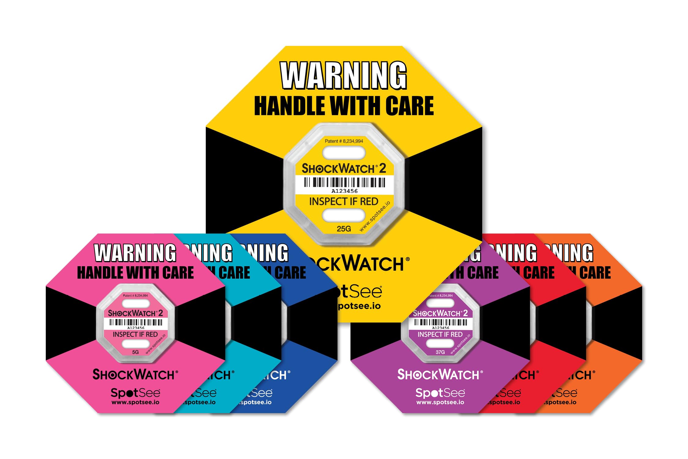 ShockWatch 2 Indicatore di impatto, confezione da 100, 10G Teal, antimanomissione indicatore di danni da urti