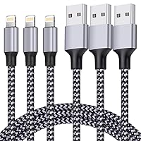 Vista 5 de TAKAGI Cable Lightning de nailon trenzado de 6 pies para iPhone con certificación MFi, cable de carga USB de alta velocidad compatible con iPhone 1