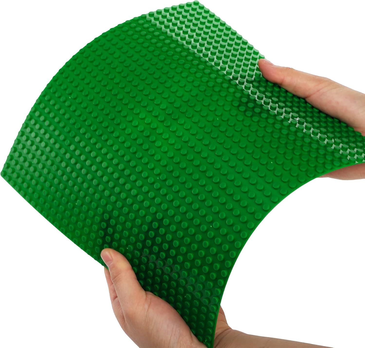 ZEAYEA 12 Pack Classic Baseplates, Building Base Plates Compatible with Most Standard Building Bricks, 10" x 10" Stackable Bases, Green