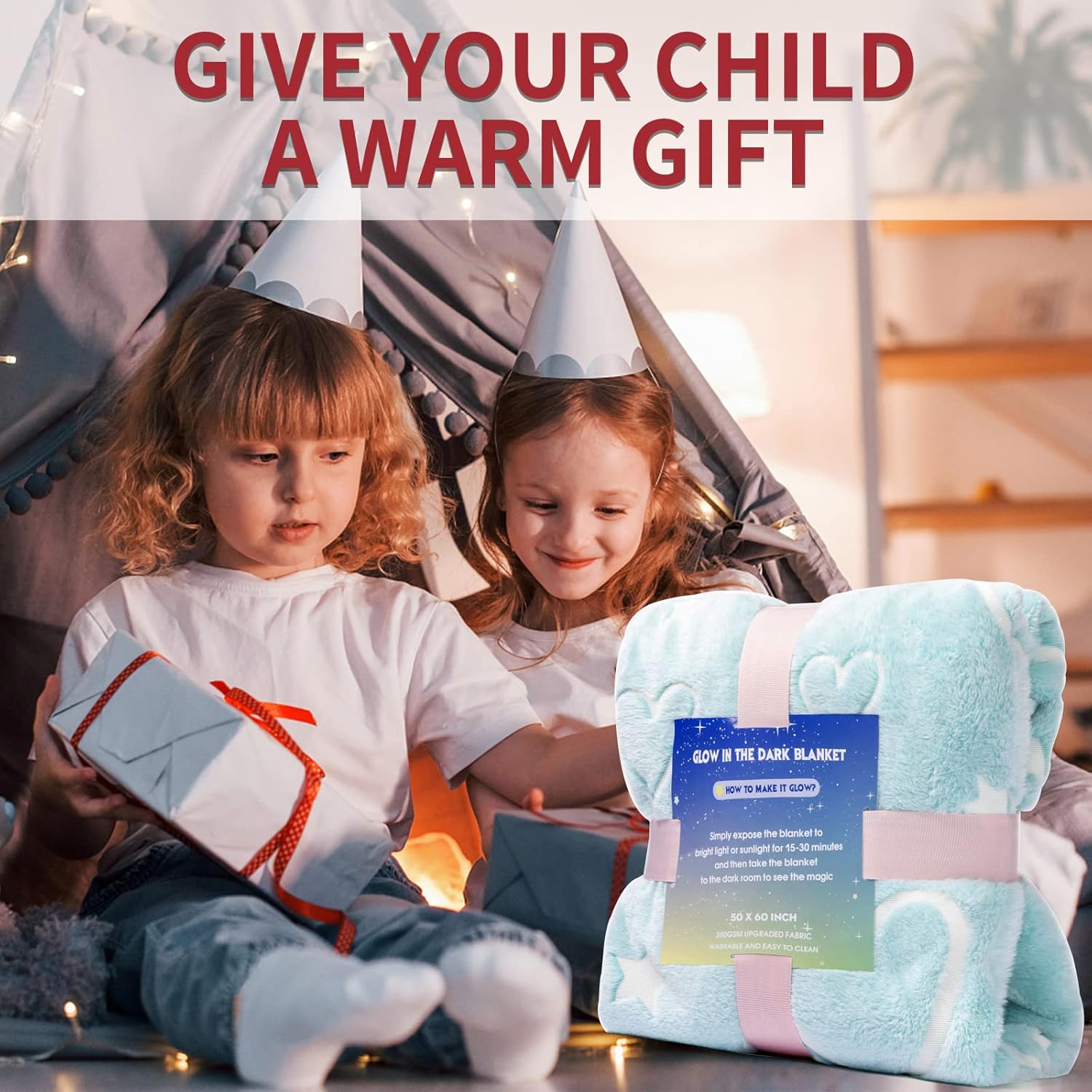 Glow in The Dark Stars Heart Blanket Gifts for Girls Boys,Soft Blanket 3 4 5 6 7 8 9 10 Year Old Girl Gifts Ideas,Toddler Girls Toys Age 6-8,Gifts for Valentine's Day Birthday Presents,50"x60" - Image 8