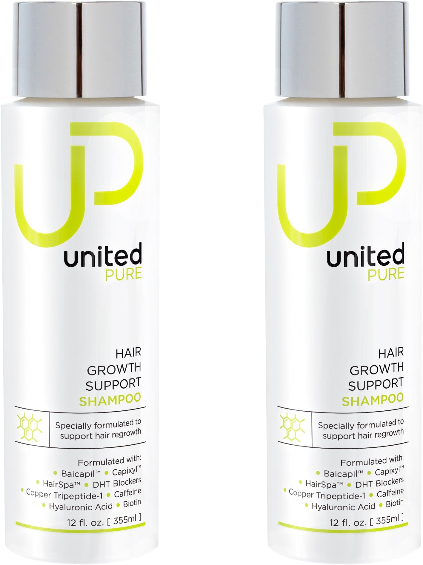 Hair Growth Support Shampoo, 2X 12Oz Bottles | DHT Blocking Anti Hair Loss Set | w/Baicapil, Capixyl, HairSpa, Biotin | Hyaluronic Acid, Keratin, Copper Tri-Peptide 1 & More