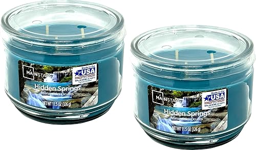 Mainstays - Vela perfumada de 11.5 onzas, paquete de 2 unidades (Hidden Springs)