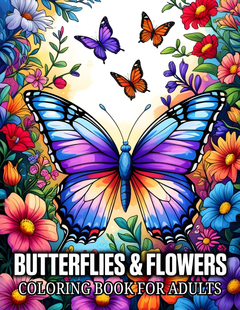 Butterflies & Flowers Coloring Book for Adults: A Relaxing Coloring Journey Featuring Beautiful Butterflies, Blooming Florals, and Relaxing Botanical Designs for Stress Relief and Mindfulness