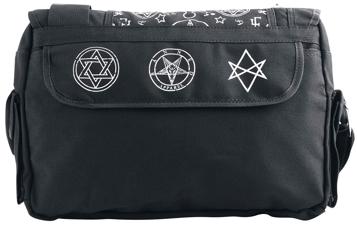 Banned Alternative Pentagram Unisex Umhängetasche schwarz
