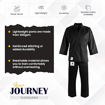 Karate Uniform for Kids and Adult, Lightweight Karate Gi Student Uniform for Martial Arts Training - White