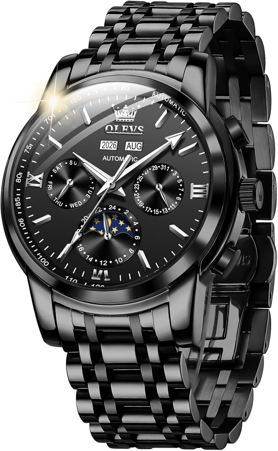 OLEVS Mens Automatic Watches Skeleton Mechanical Self