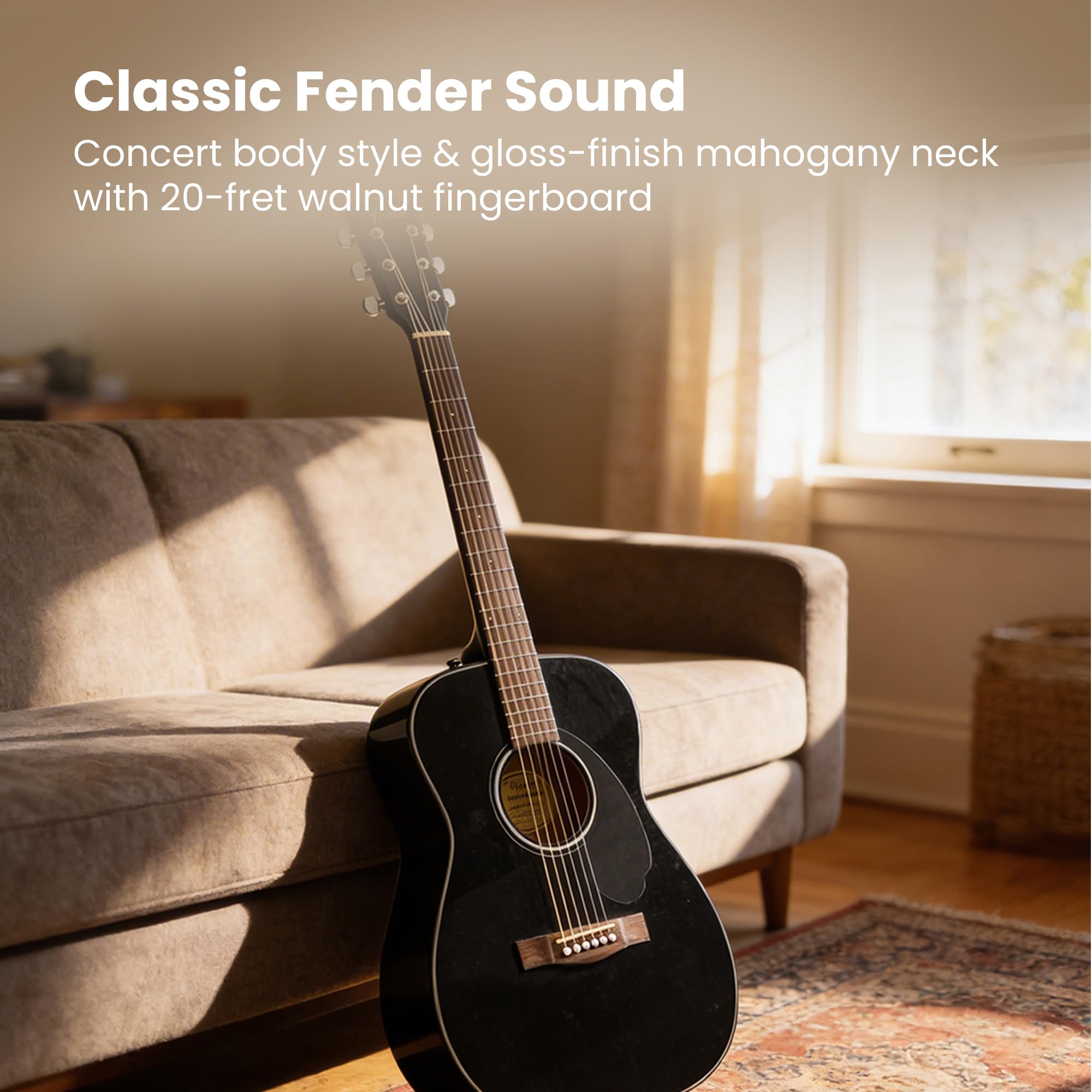 Amazon.com: Fender CC-60S Solid Top Concert Acoustic Guitar